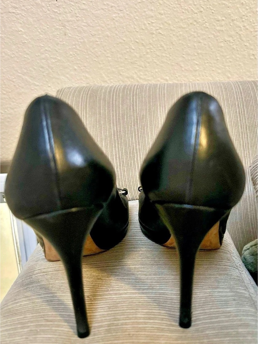 Gucci Horsebit Black Leather Peep Toe Platform Pumps EU 361⁄2 - Picture 4 of 6